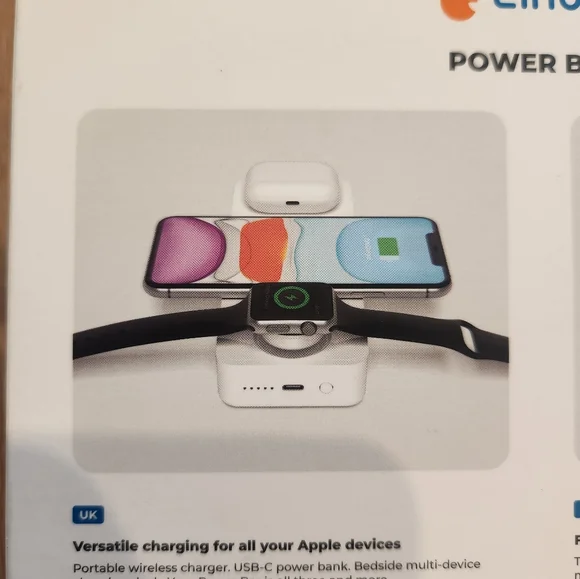 EINOVA Power Bar Apple Fast Charging Station 10,000mAh Power Bank NIB 4-in- 1 - Picture 5 of 7